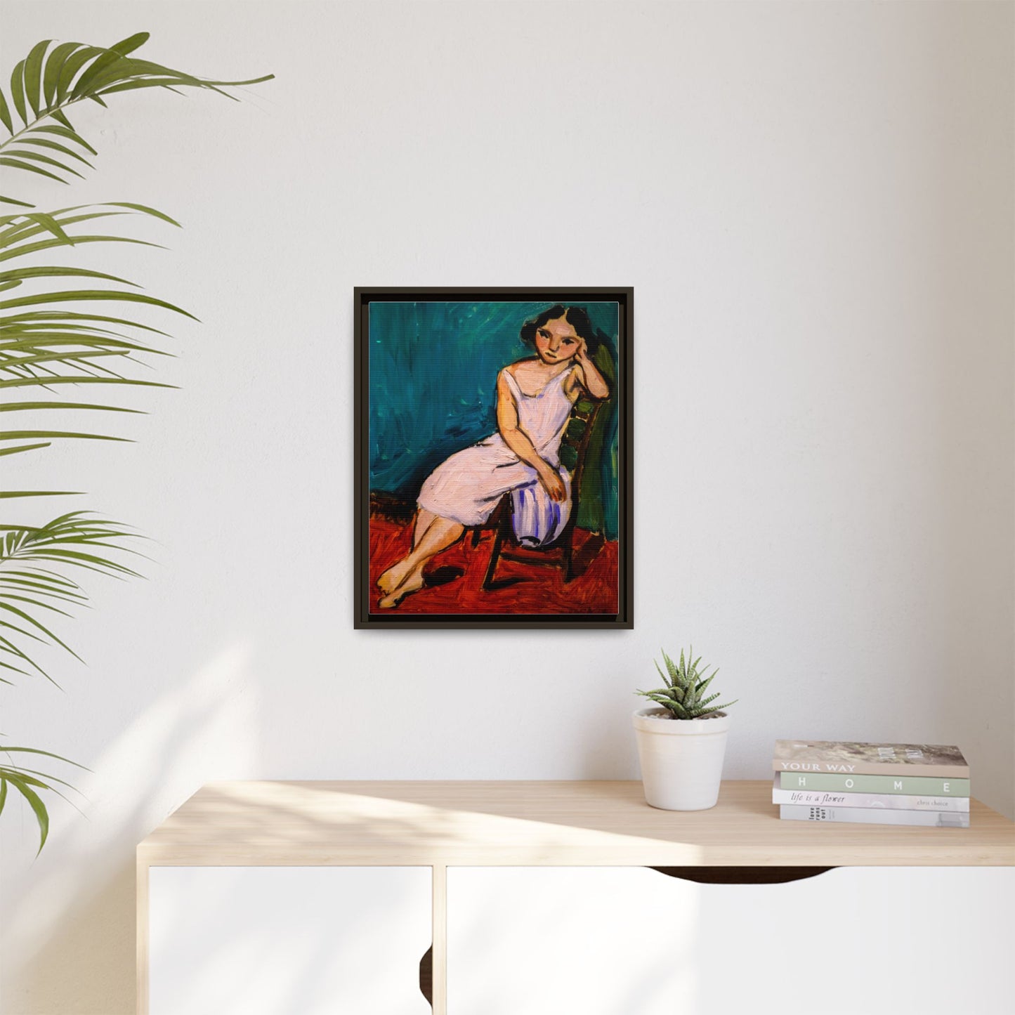Jeune Fille assise by Henri Matisse Framed Matte Canvas Wall Art