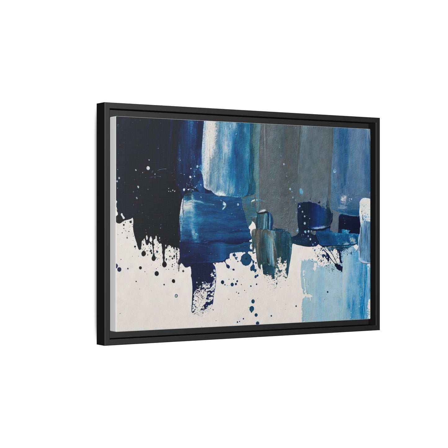 Abstract Blue Ocean Matte Canvas Framed Wall Art