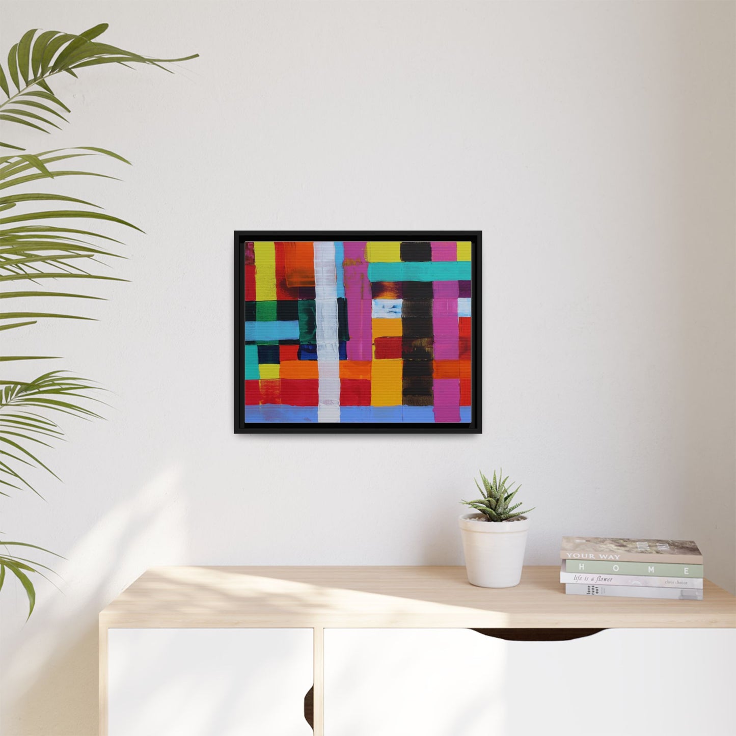 Farbfeld Malerei (Acryl) by Unknown Artist Matte Framed Canvas Wall Art Print