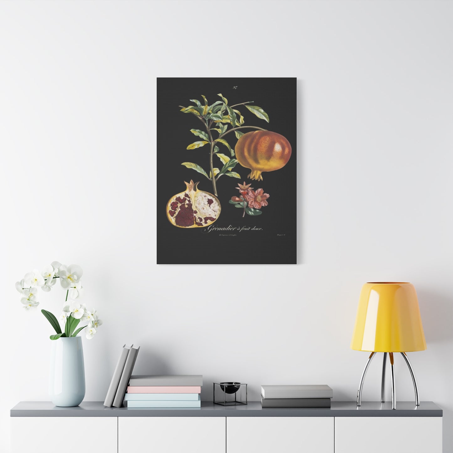 Pomegranate Botanical Canvas Print — Matte Stretched Wall Art