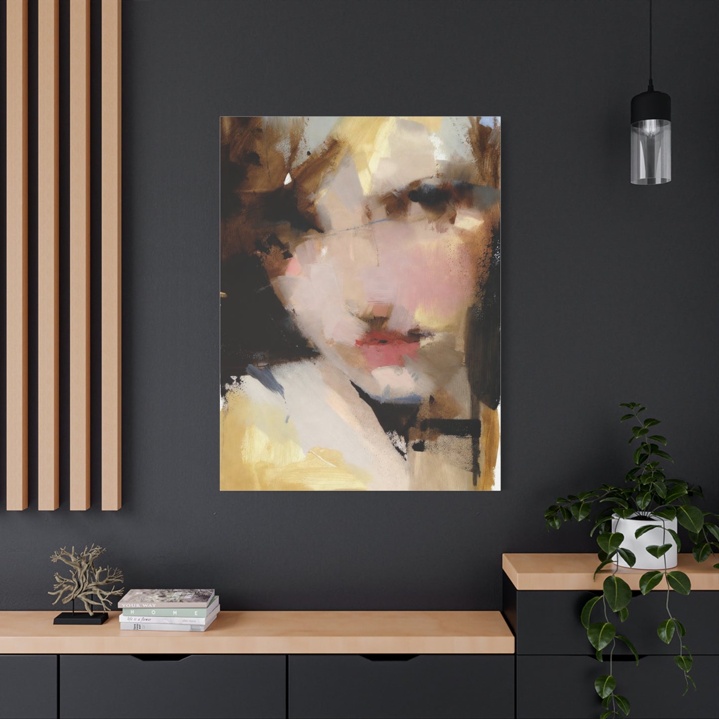 Abstract Portrait Matte Canvas Print — Modern Feminine Wall Art