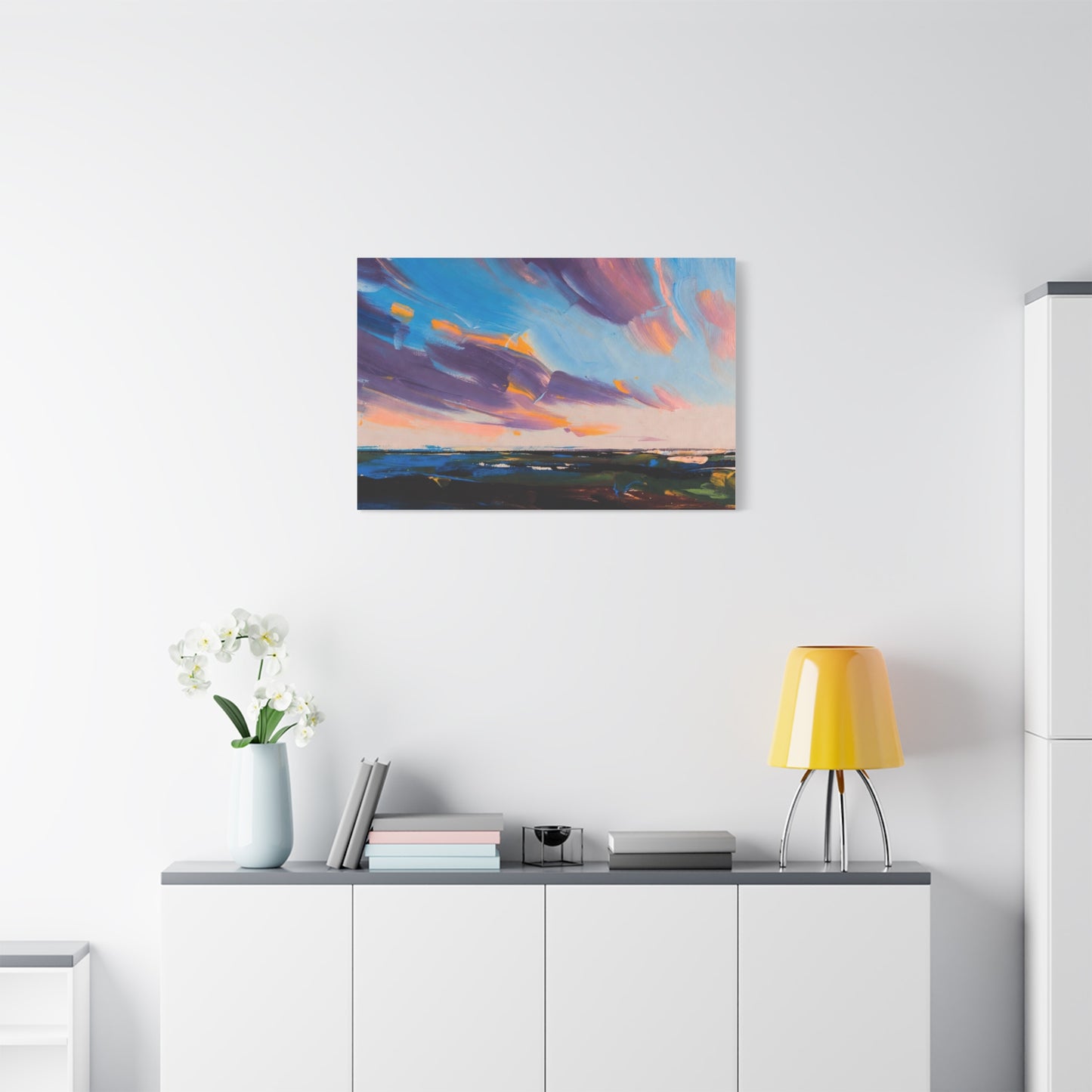 Abstract Coastal Sunset Canvas Print — Matte Stretched Wall Art