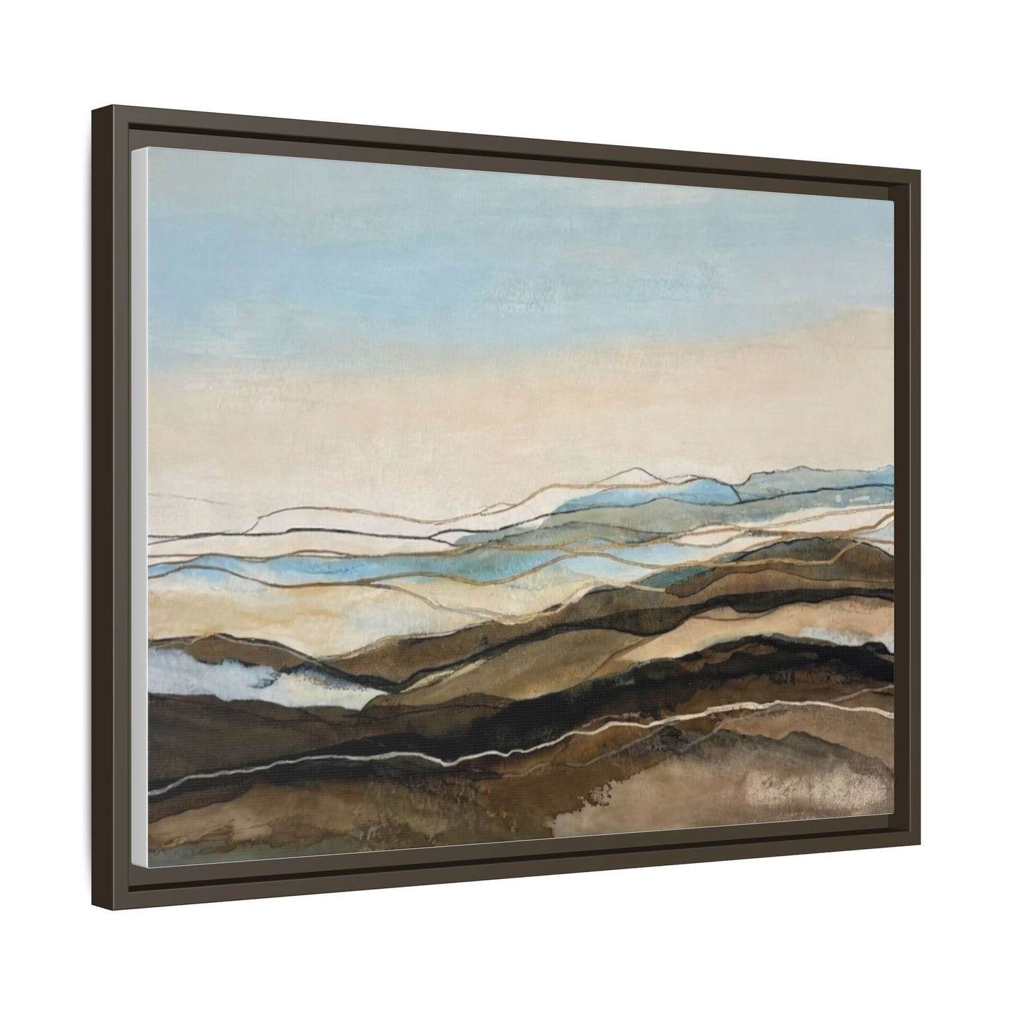 Framed Matte Canvas Print — Abstract Coastal Landscape Wall Art