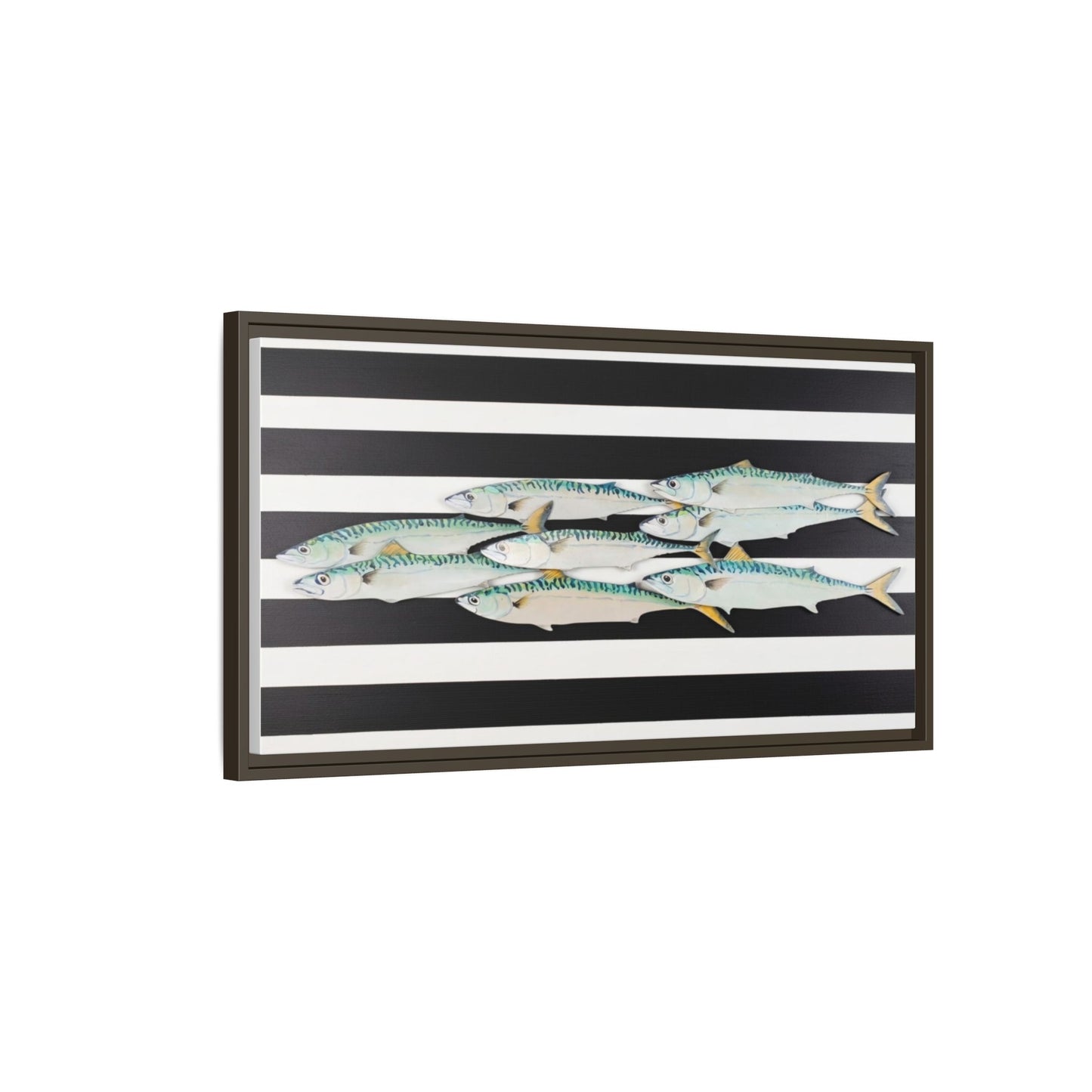 Striped Mackerel Canvas Print — Framed Matte Fish Wall Art