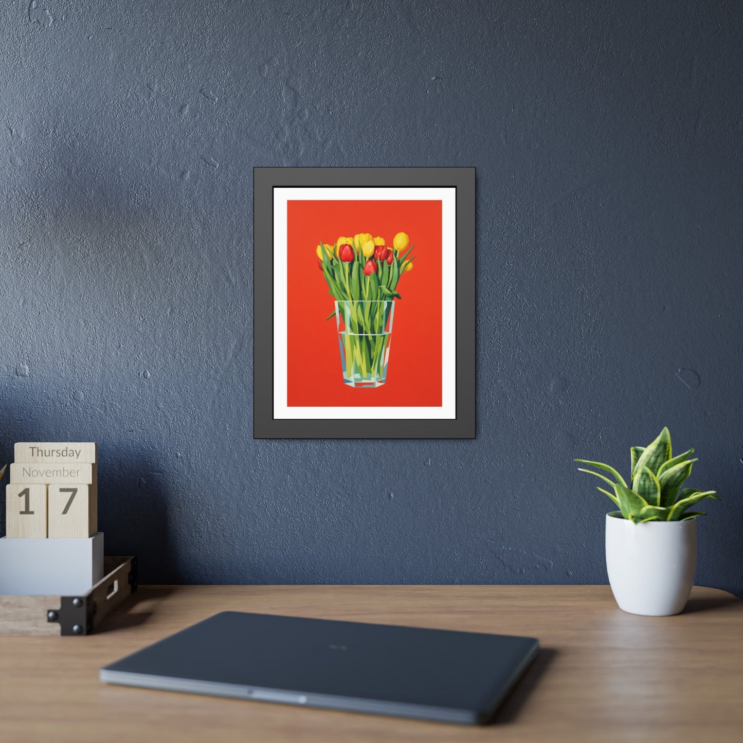 Tulip Bouquet Framed Poster — Bright Floral Wall Art
