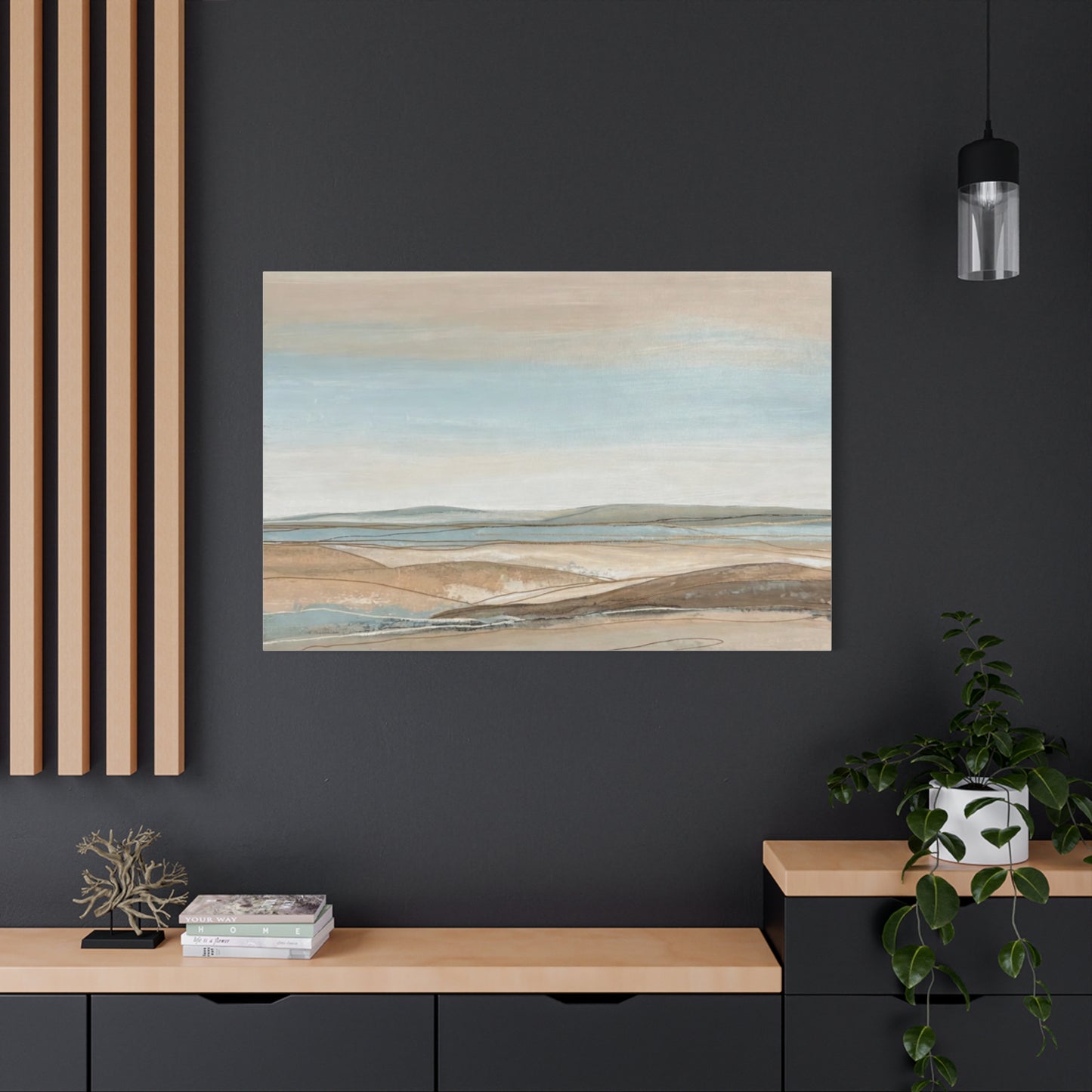 Coastal Pastel Landscape Canvas — Matte Stretched Wall Art
