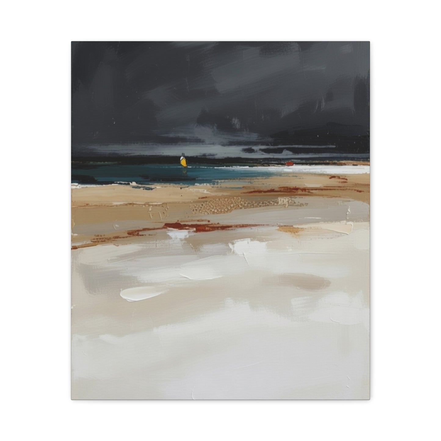 Beachscape Canvas Art — Stormy Seascape Matte Stretched Wall Art