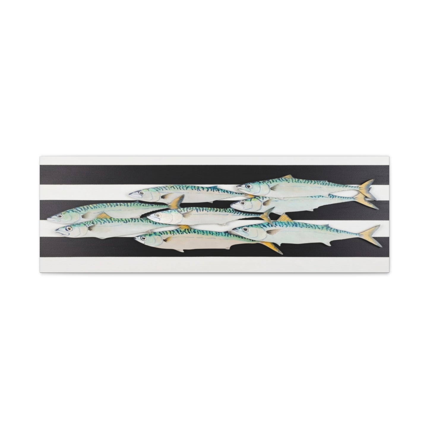Striped Mackerel School Matte Canvas Print