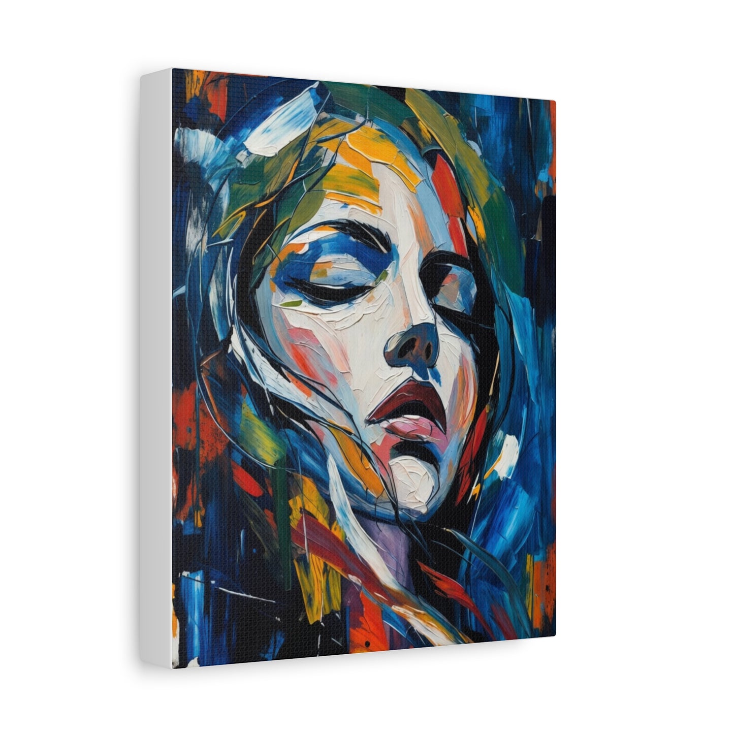 Abstract Colorful Woman Portrait Canvas