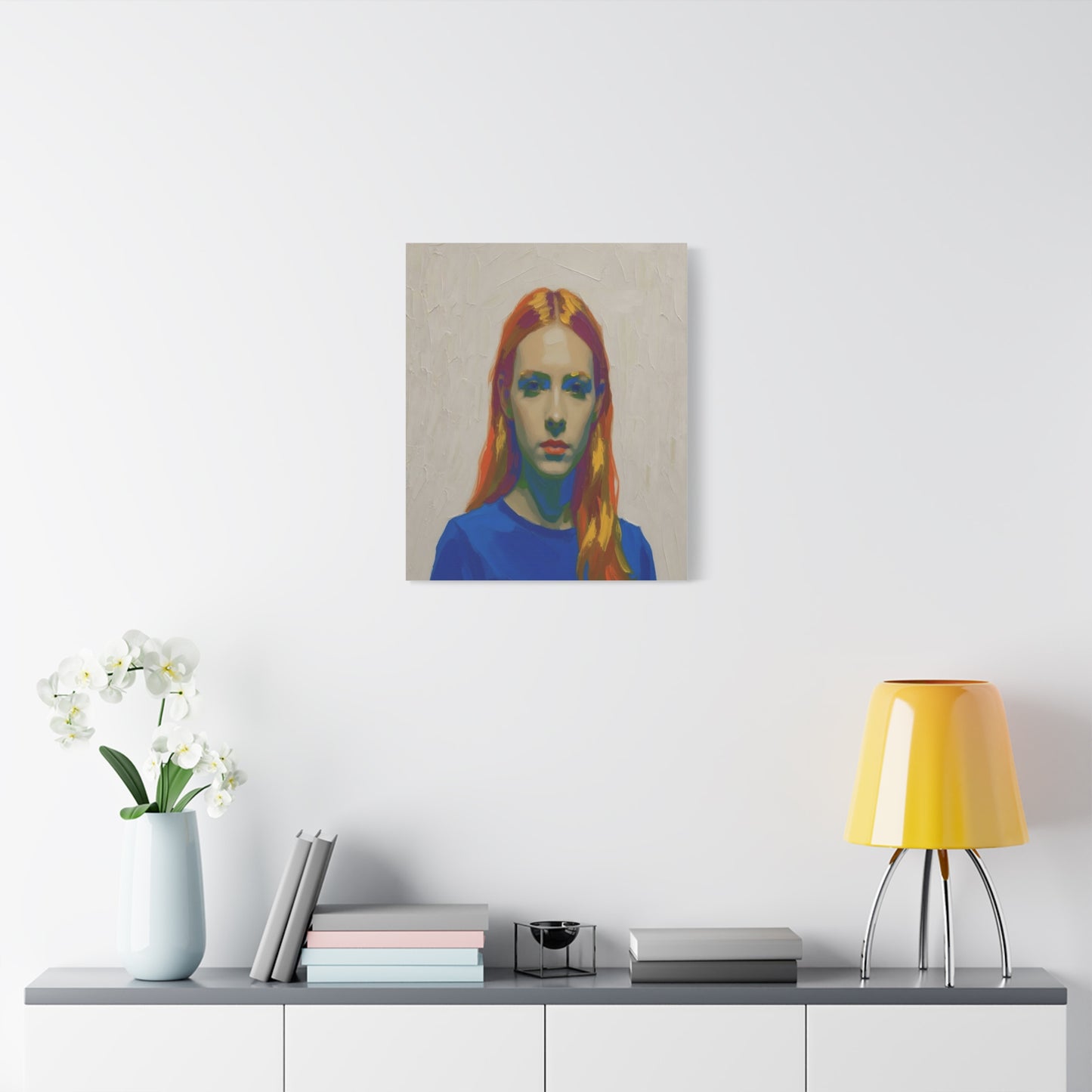 Modern Pop Portrait Canvas — Colorful Woman Matte Stretched Wall Art