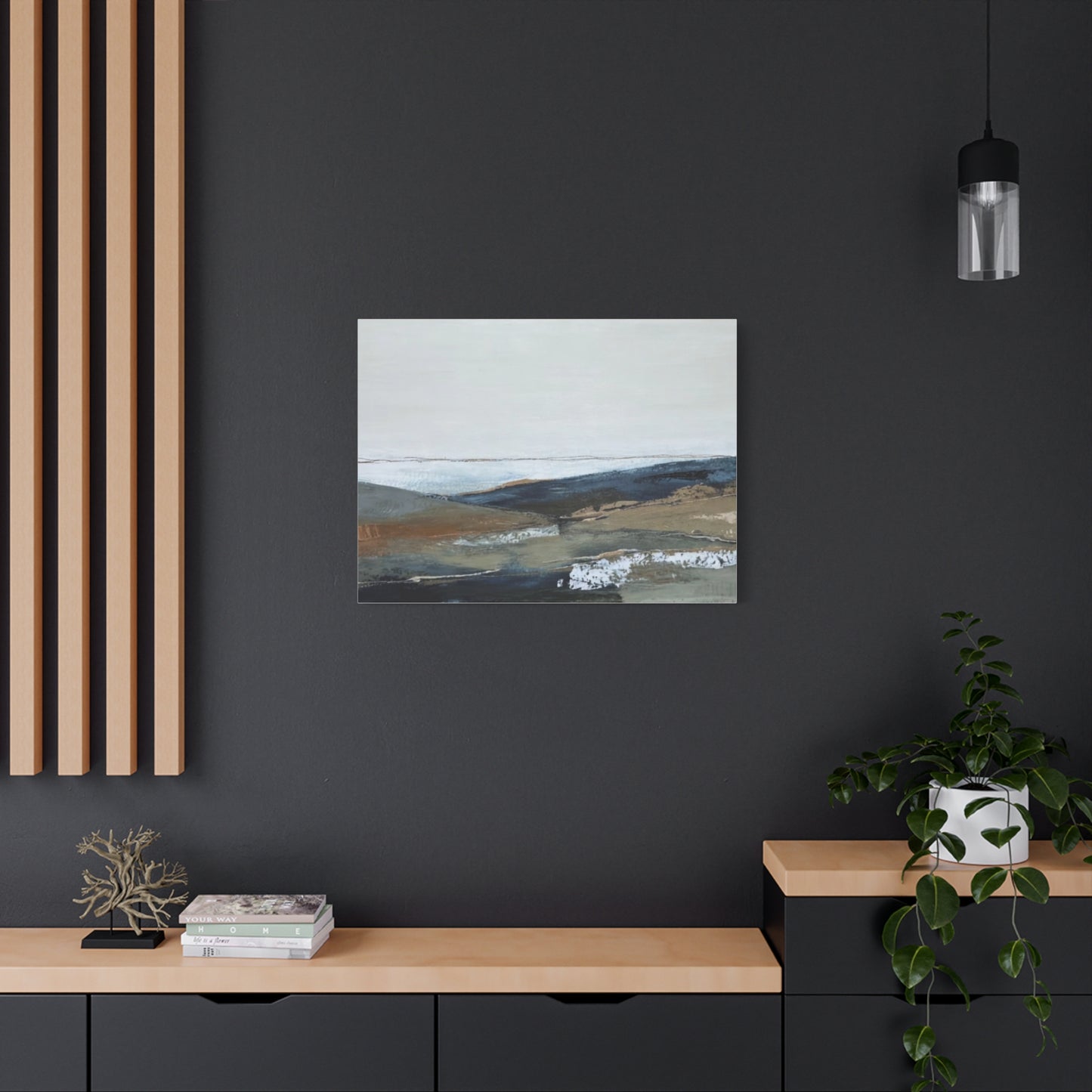 Abstract Coastal Landscape Canvas — Stretched Matte Wall Art