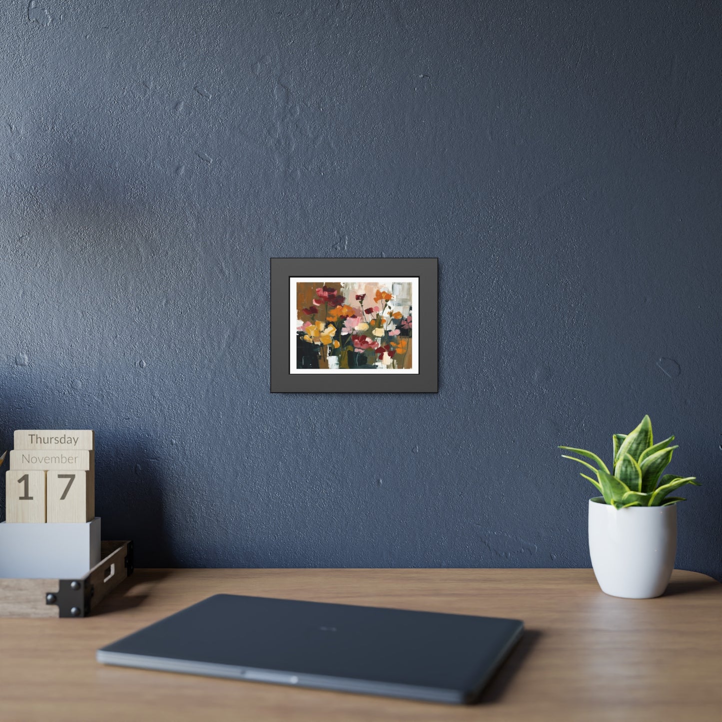 Framed Floral Art Print — Abstract Wildflower Poster for Living Room & Bedroom Décor