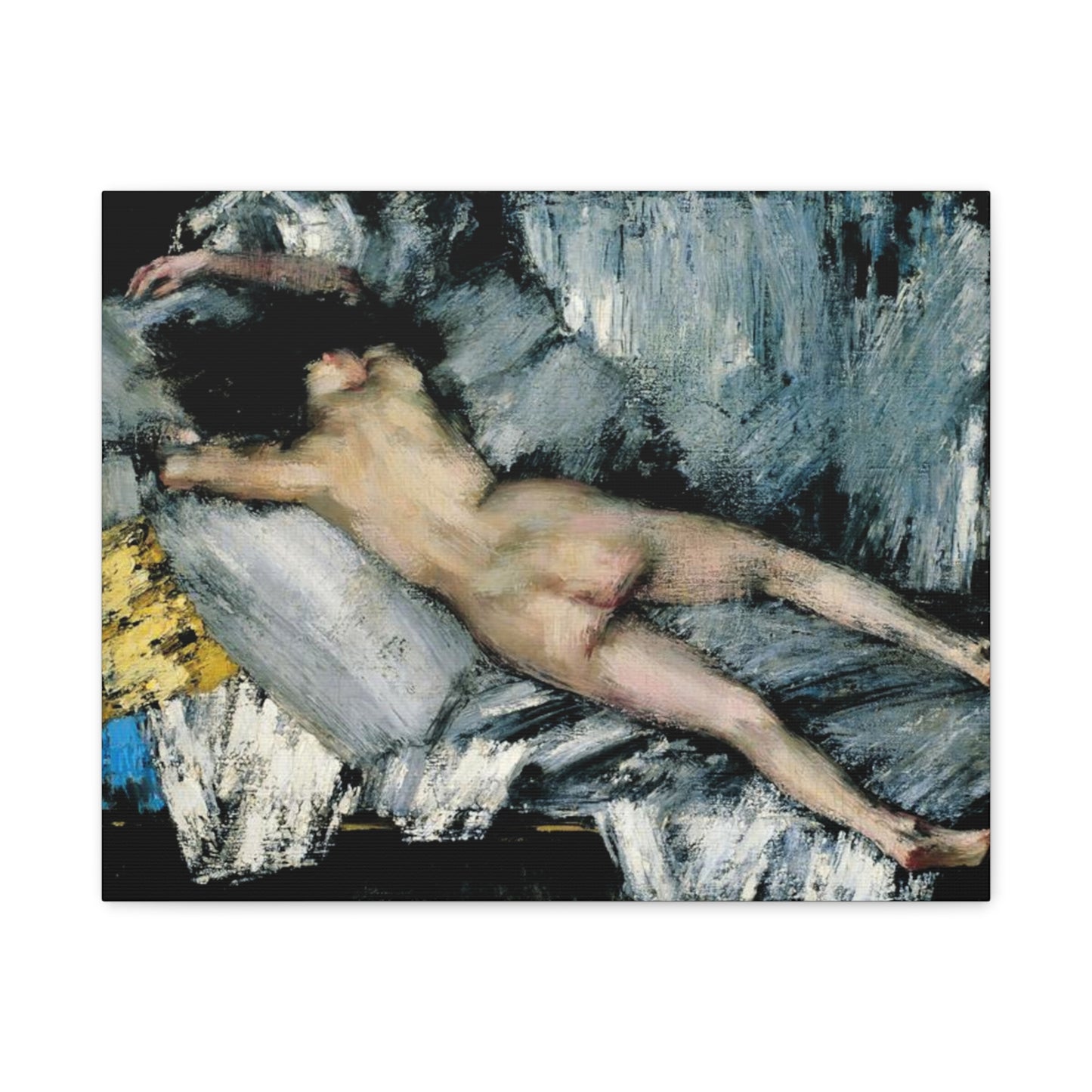Nude in the Studio by János Vaszary Matte Stretched Canvas: Wall Art Poster