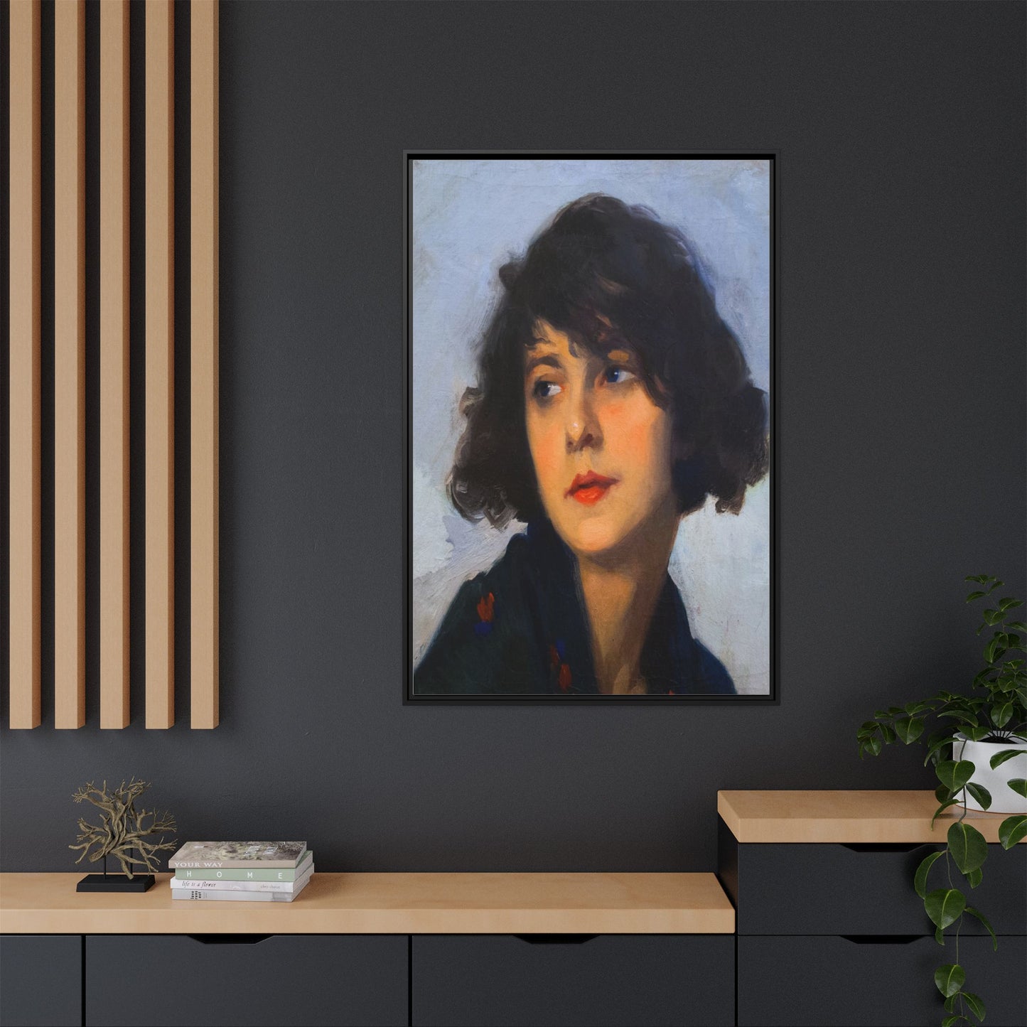 Mulher do chale verde (cropped) by Cyprien Eugene Boulet Framed Matte Canvas Print