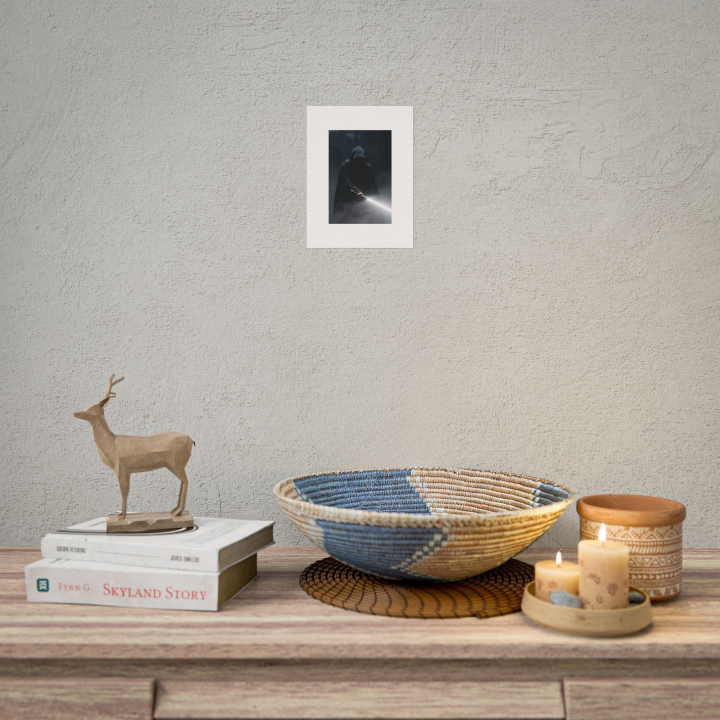 Dark Hooded Warrior Lightsaber Poster — Rolled Sci‑Fi Wall Art