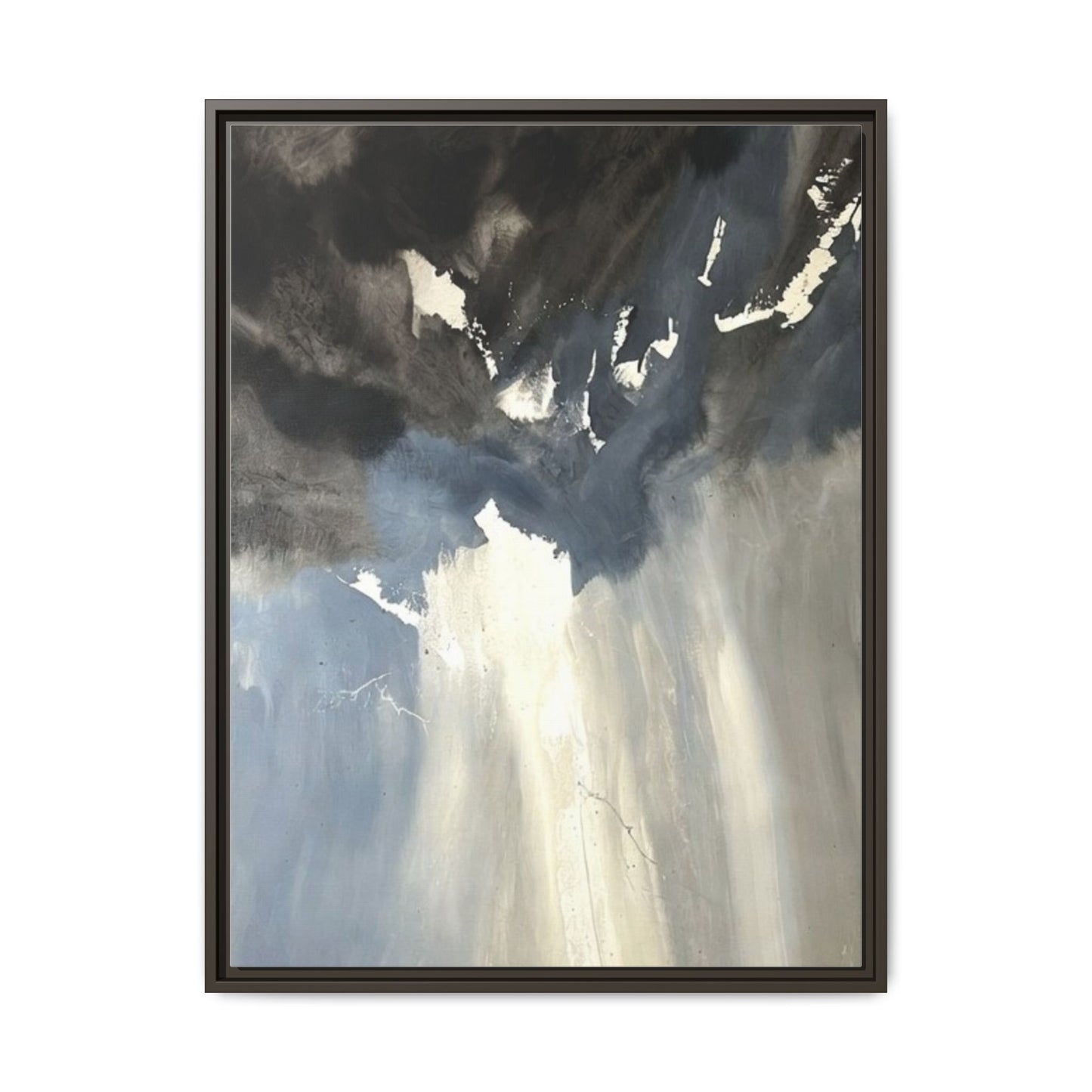 Framed Matte Canvas Art — Moody Abstract Sky Painting