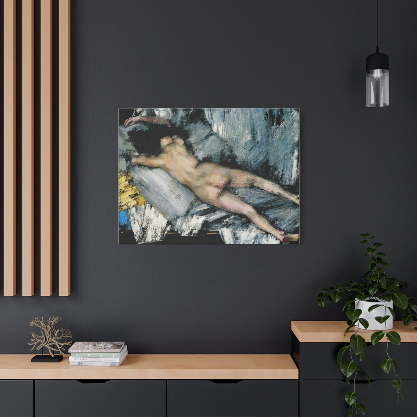 Nude in the Studio by János Vaszary Matte Stretched Canvas: Wall Art Poster