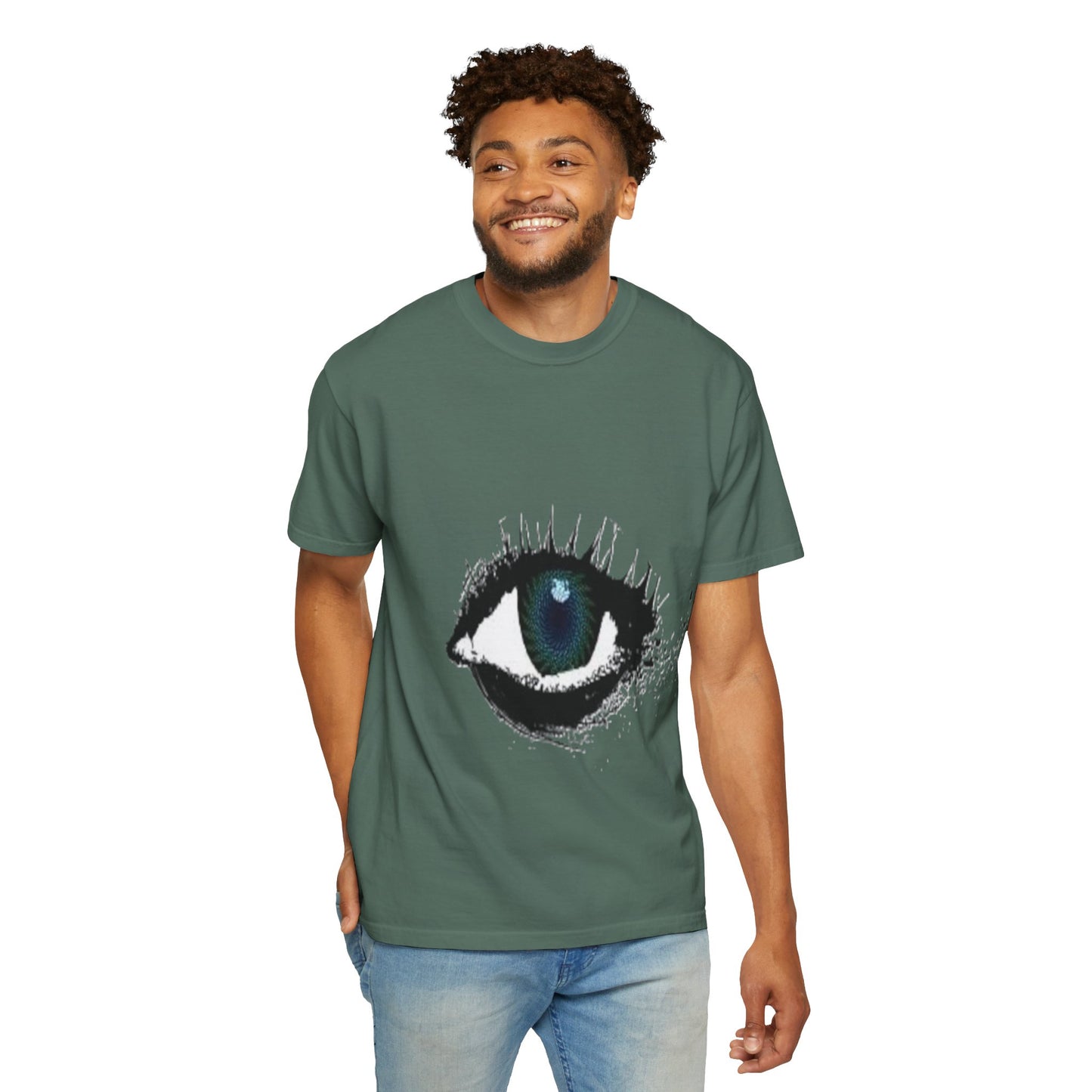 Eye Graphic T-Shirt — Blue Iris Grunge Art Tee