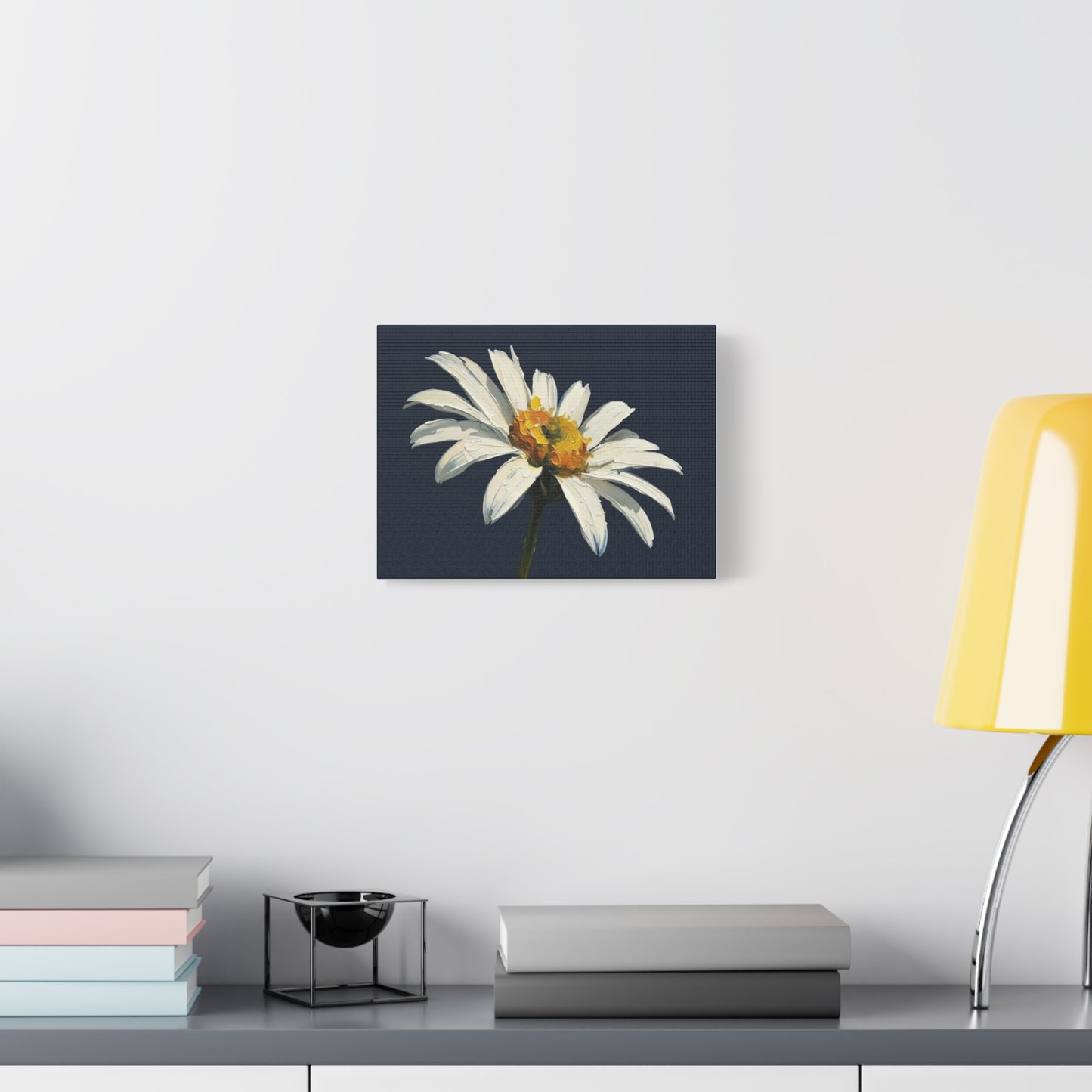 Daisy Oil-Paint Canvas Wall Art — Stretched Matte Floral Print