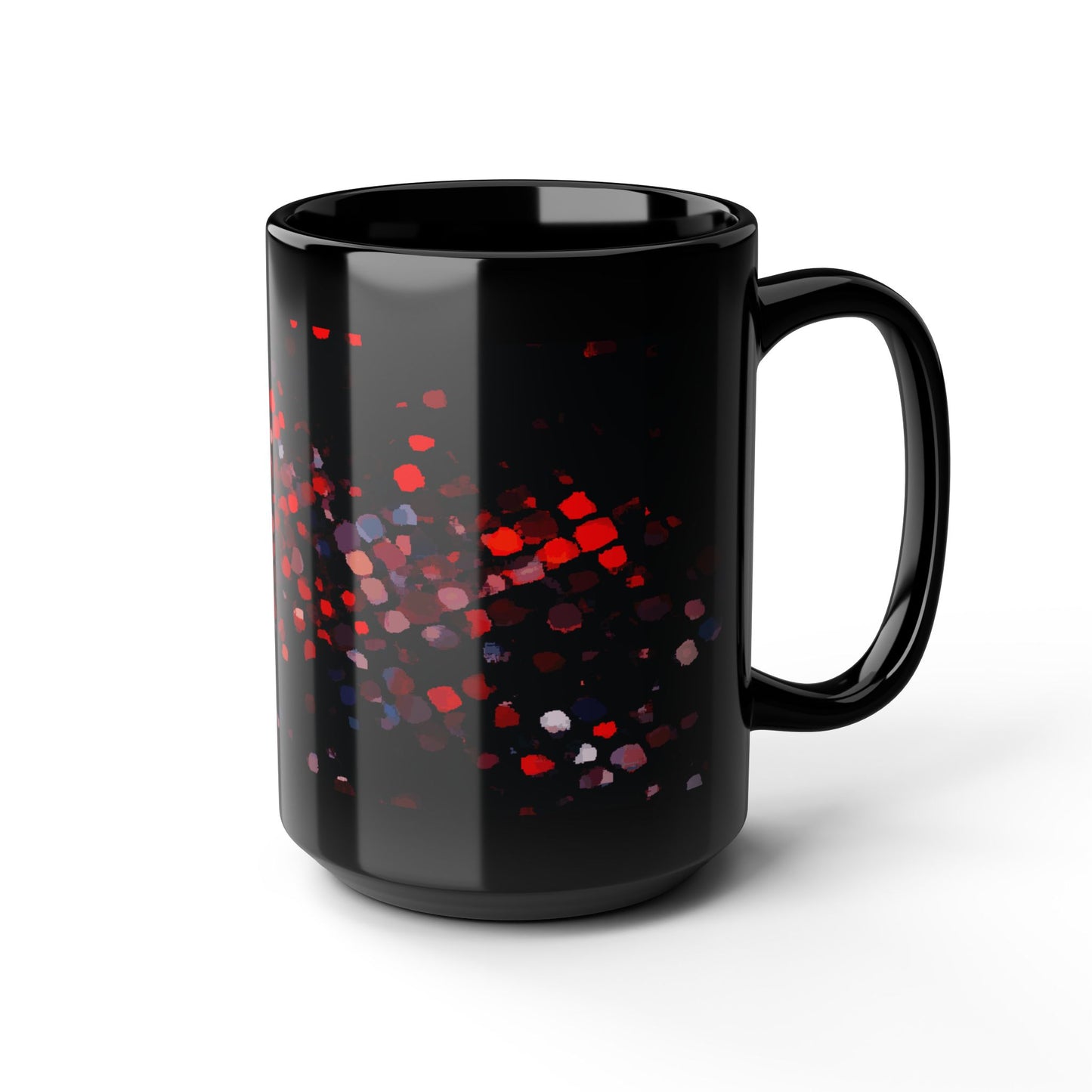 Red Mosaic Sparkle Black Coffee Mug – 11oz & 15oz
