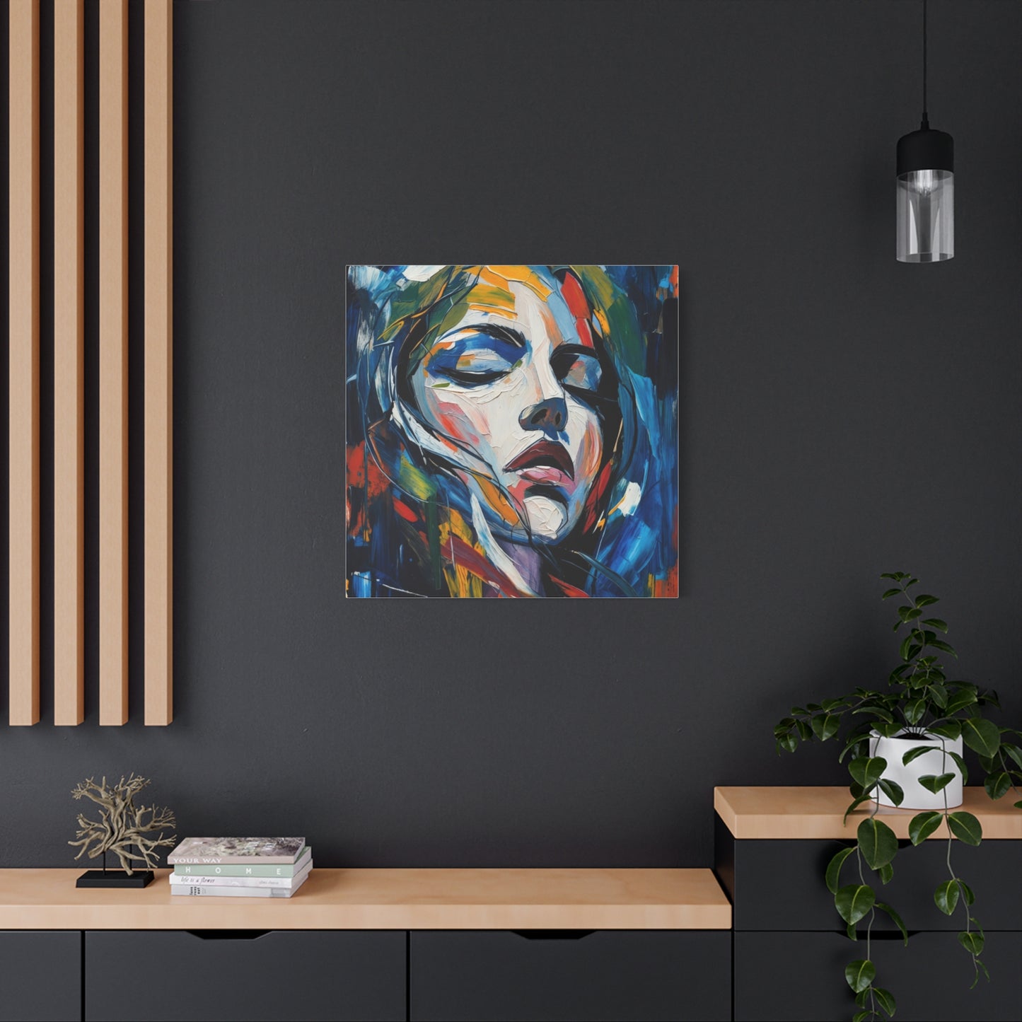 Abstract Colorful Woman Portrait Canvas