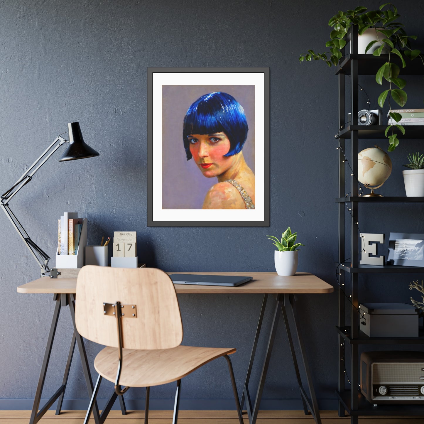 Blue Bob Portrait Framed Poster
