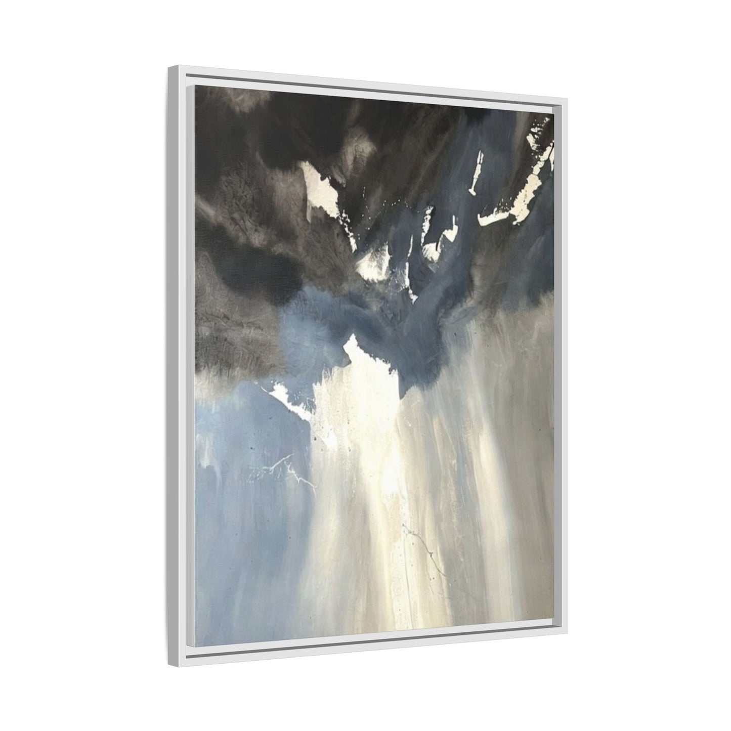 Framed Matte Canvas Art — Moody Abstract Sky Painting