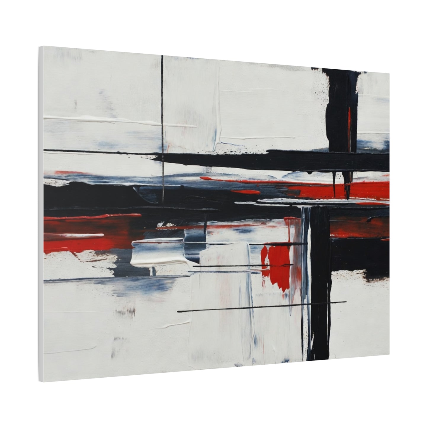 Abstract Red & Black Modern Canvas Art — Matte Stretched 1.25"