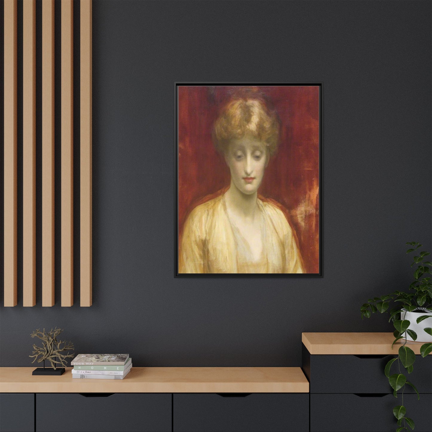 Mrs Williams by Lord Frederic Leighton Framed Matte Canvas Portrait Wall Art Print