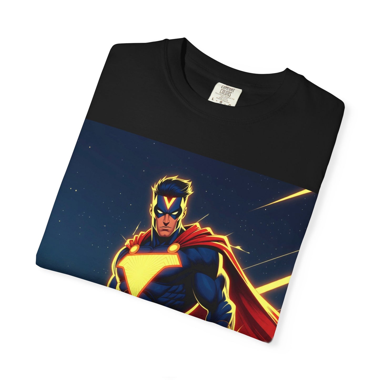 Superhero Graphic T-Shirt – Bold Cape Hero Design