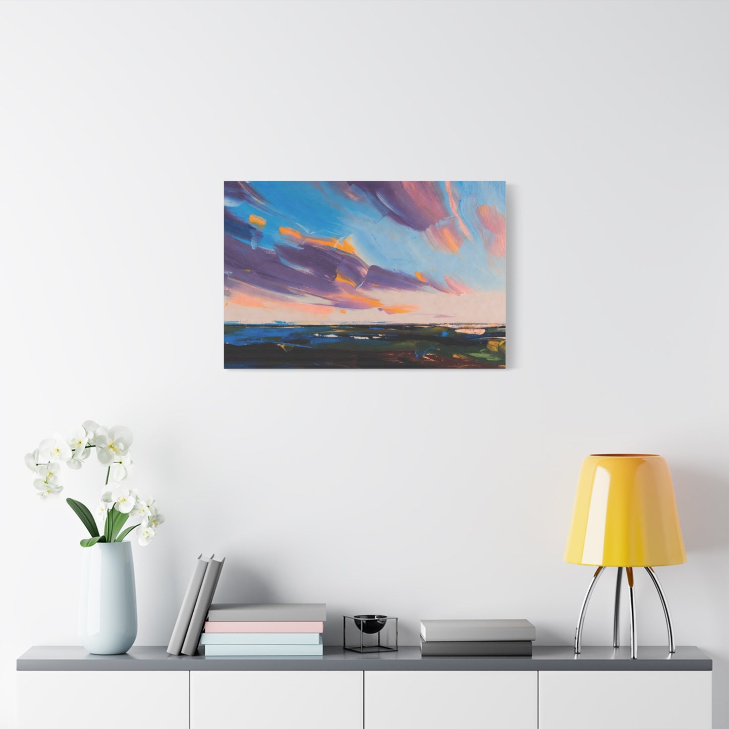 Abstract Coastal Sunset Canvas Print — Matte Stretched Wall Art