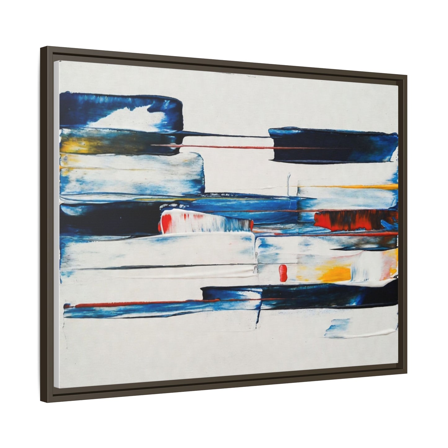 Abstract Coastal Brushstrokes Framed Canvas Print