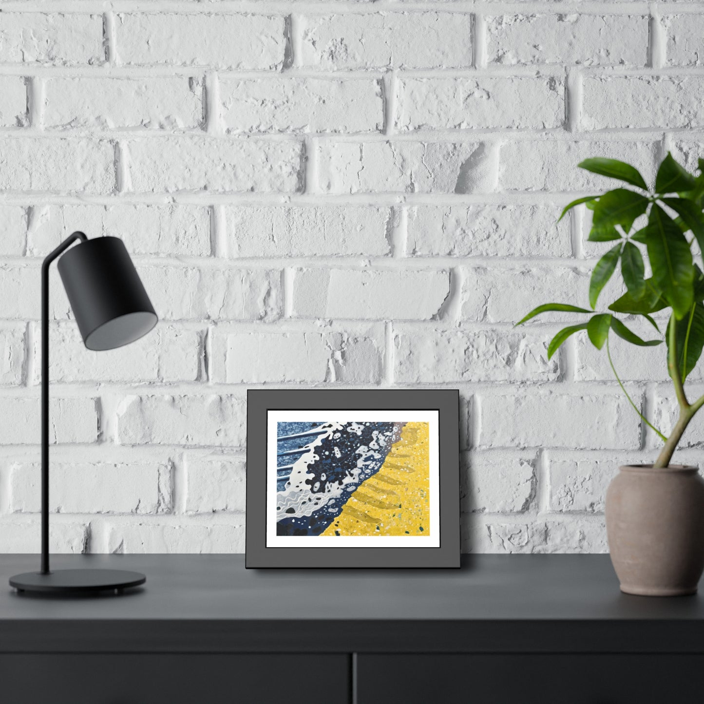 Coastal Wave Abstract — Framed Paper Poster