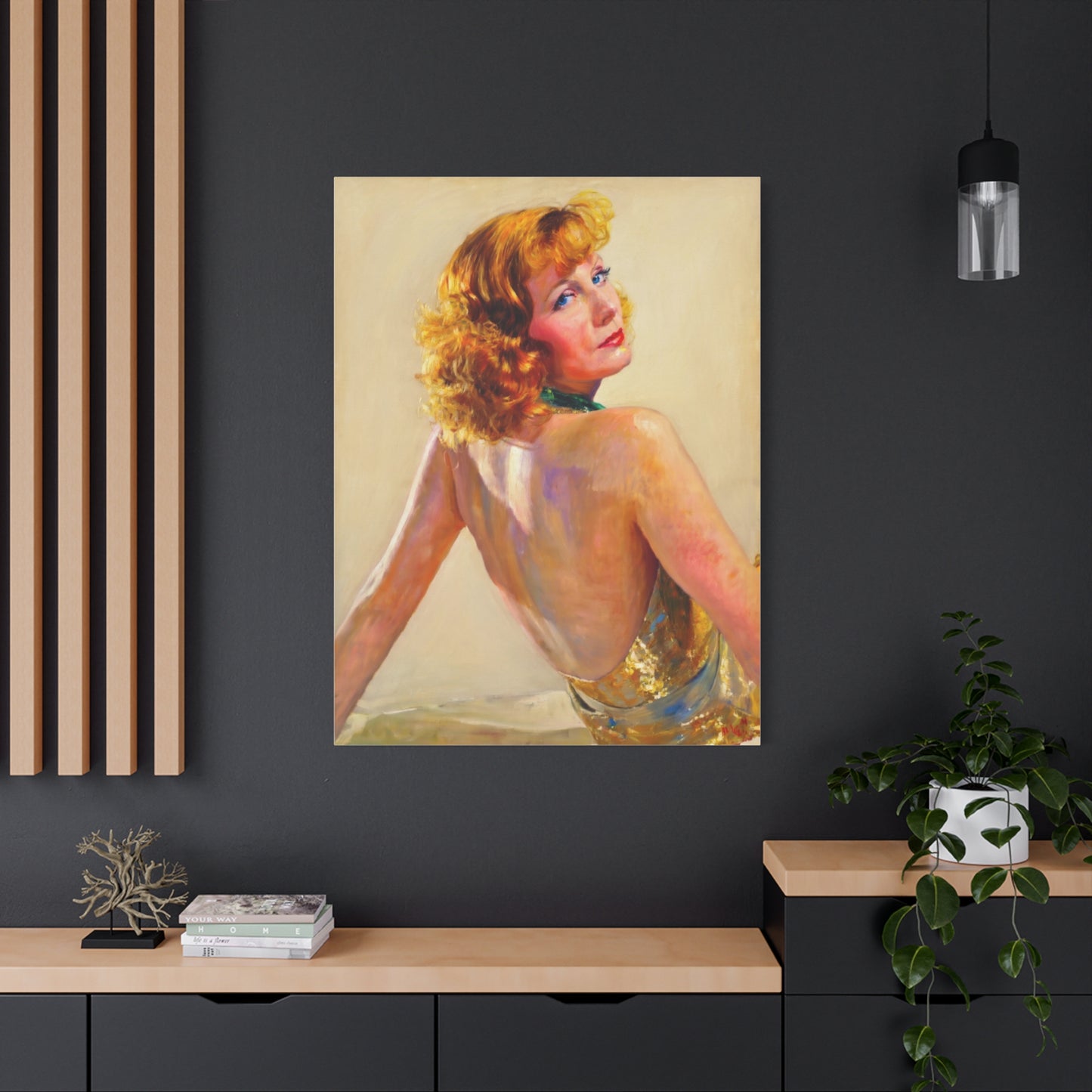 Vintage Greta Garbo Glam Portrait Canvas