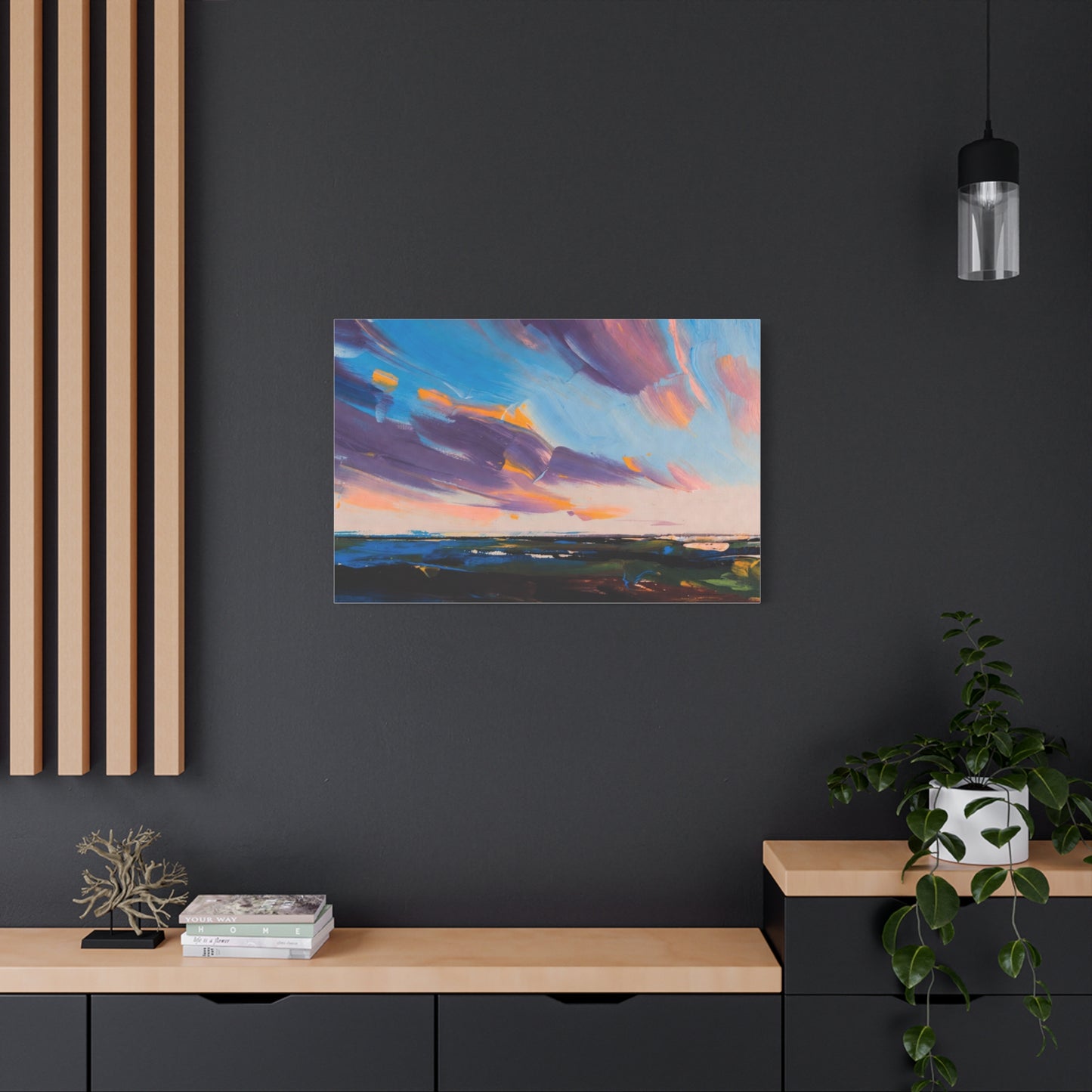 Abstract Coastal Sunset Canvas Print — Matte Stretched Wall Art