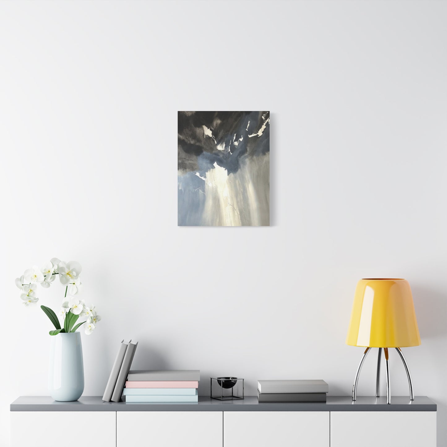 Abstract Storm Canvas Print — Dramatic Blue & Gray Matte Wall Art