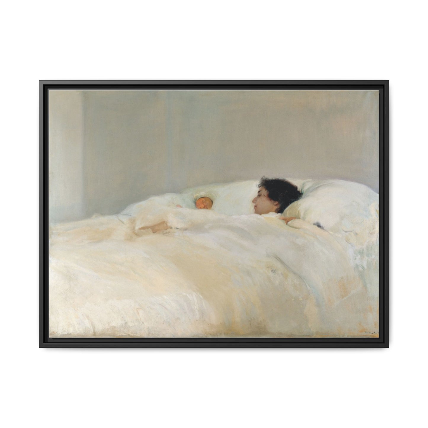 Mother by Joaquin Sorolla y Bastida Framed Matte Canvas Wall Art Print