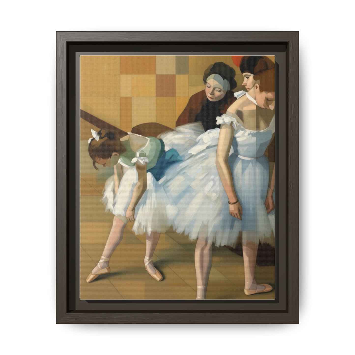 Ballet Dancers Matte Framed Canvas – Impressionist Dance Wall Art