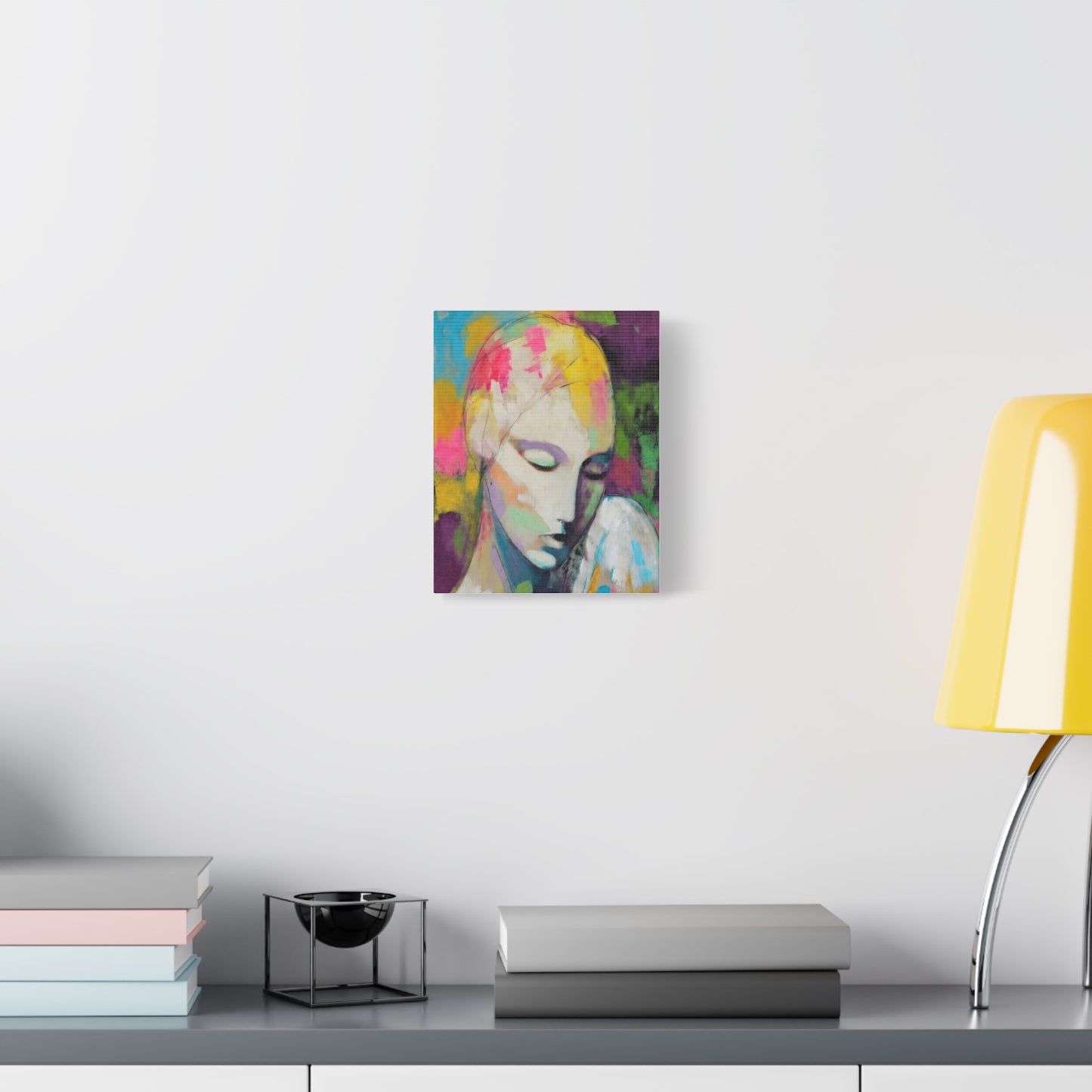 Abstract Angel Portrait Canvas - Colorful Modern Wall Art