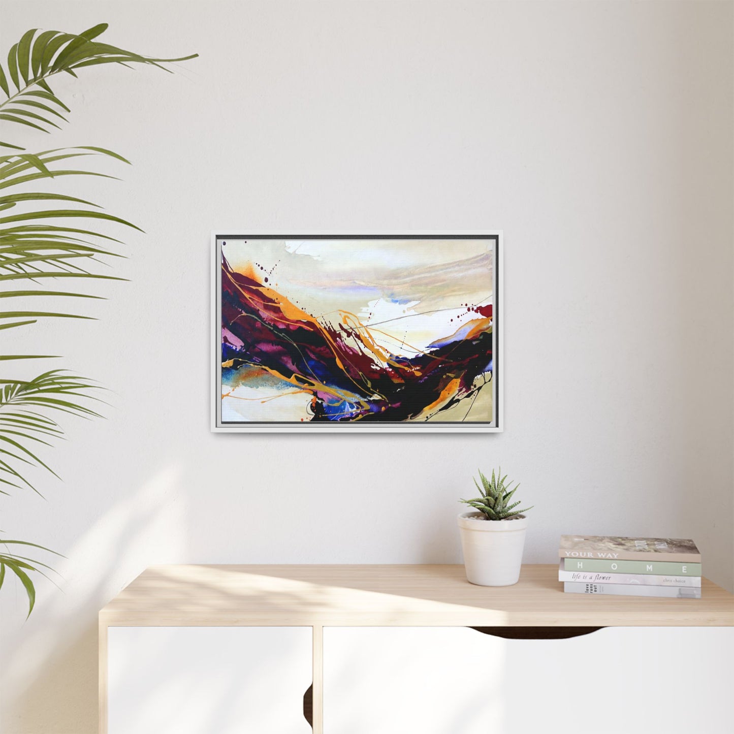 Abstract Flow Matte Canvas Framed Wall Art