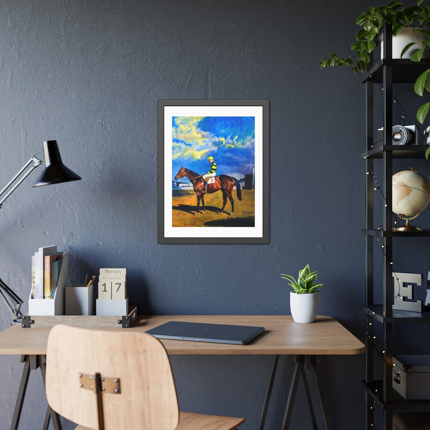 Framed Poster — Vintage Racehorse Jockey Art Print