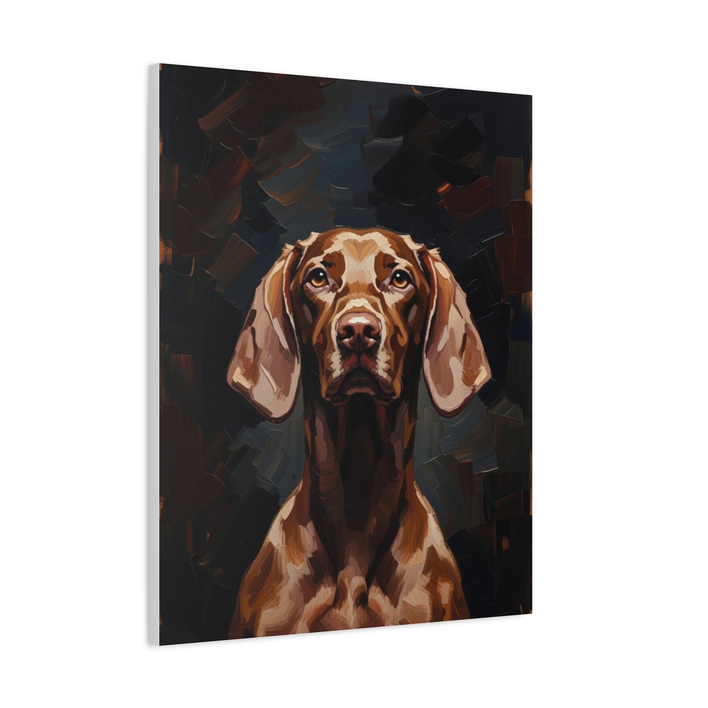 Chocolate Vizsla Canvas Wall Art — Matte Stretched Dog Portrait