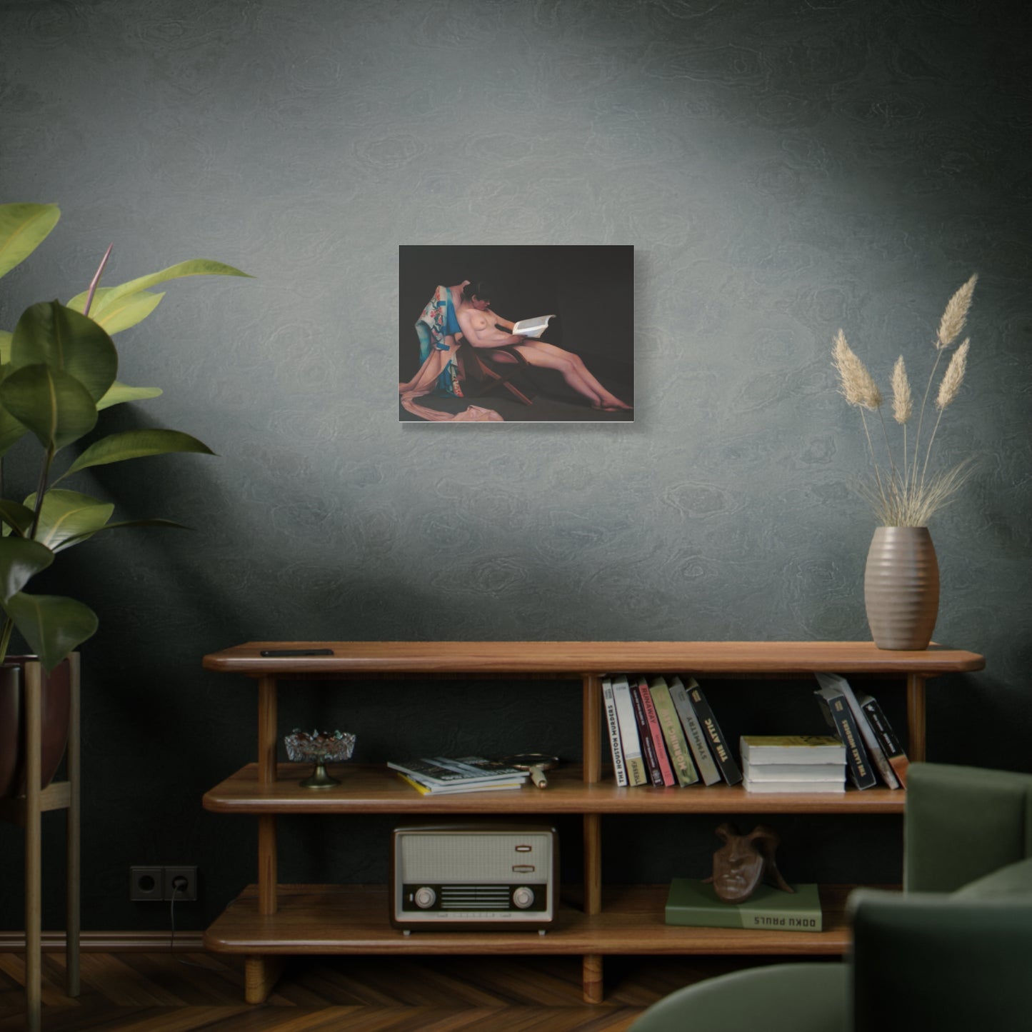 The reading girl by Theodore Roussel Matte Canvas Wall Art Print