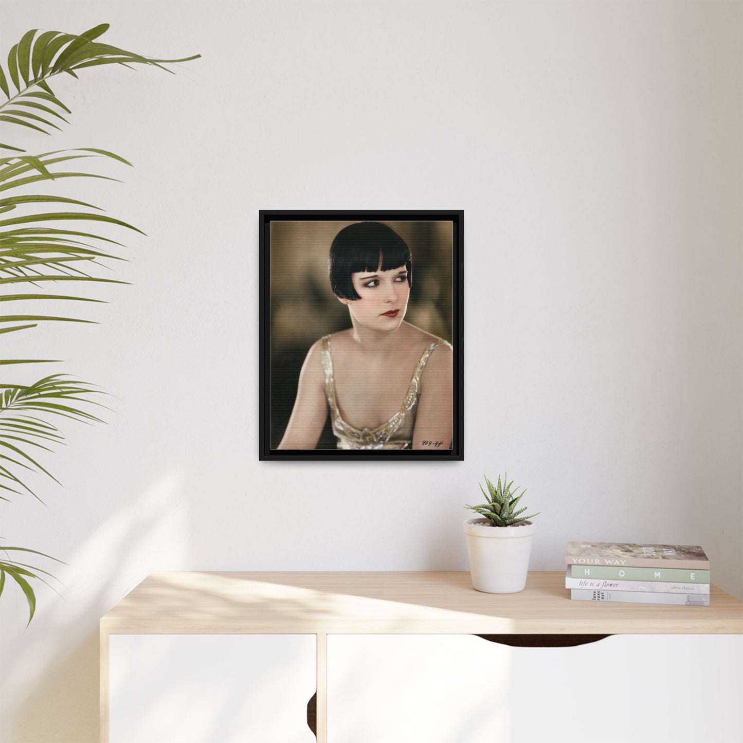 Vintage Louise Brooks Portrait Matte Canvas Framed Wall Art