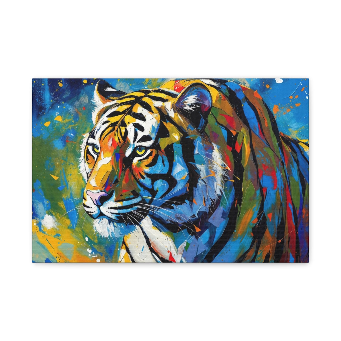 Colorful Tiger Matte Canvas Wall Art — Vibrant Stretched 1.25"