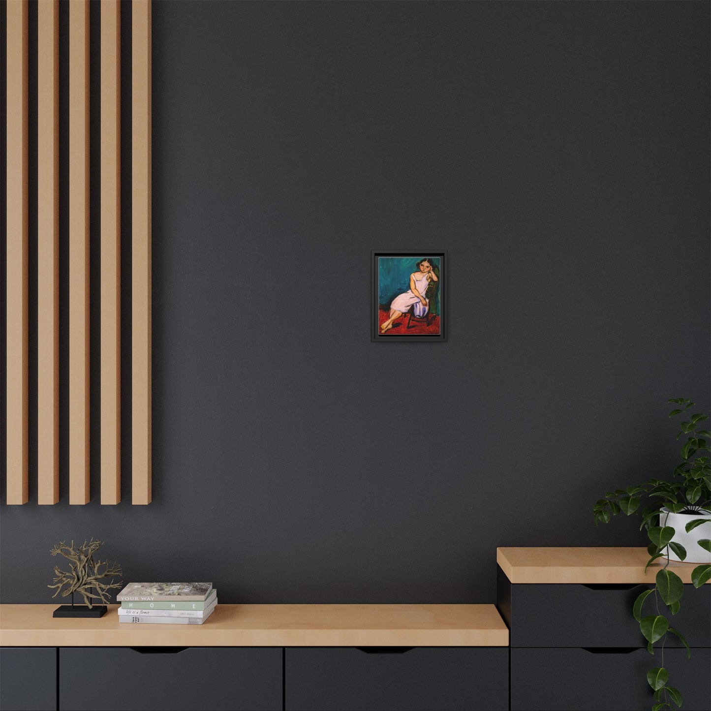 Jeune Fille assise by Henri Matisse Framed Matte Canvas Wall Art
