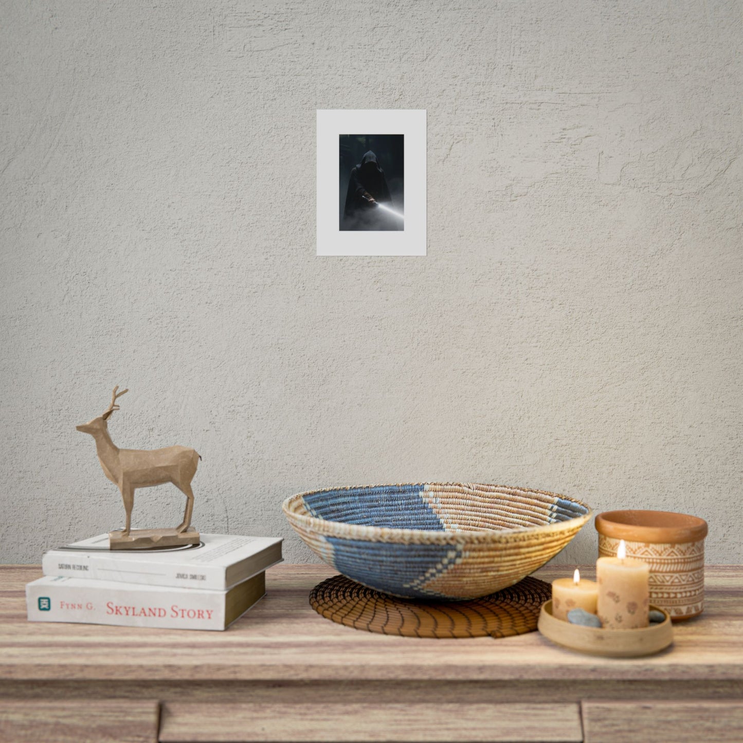 Dark Hooded Warrior Lightsaber Poster — Rolled Sci‑Fi Wall Art