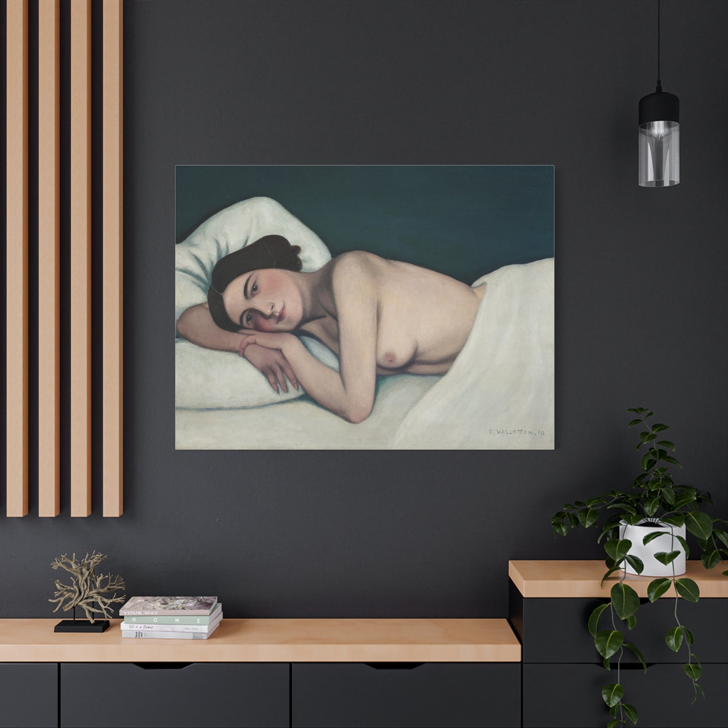 Nu au lit by Félix Vallotto Matte Canvas Wall Art Print
