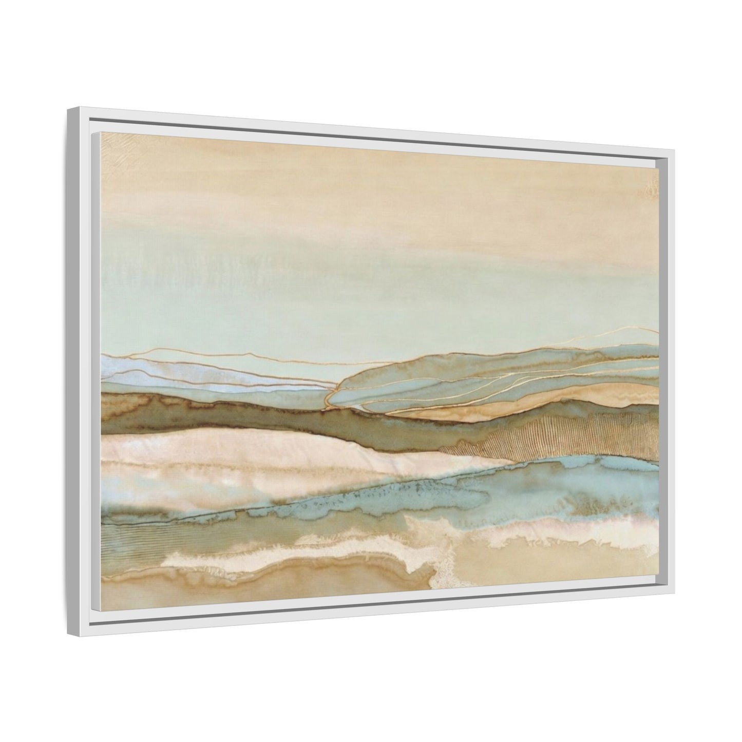 Framed Matte Canvas Coastal Abstract Landscape Wall Art