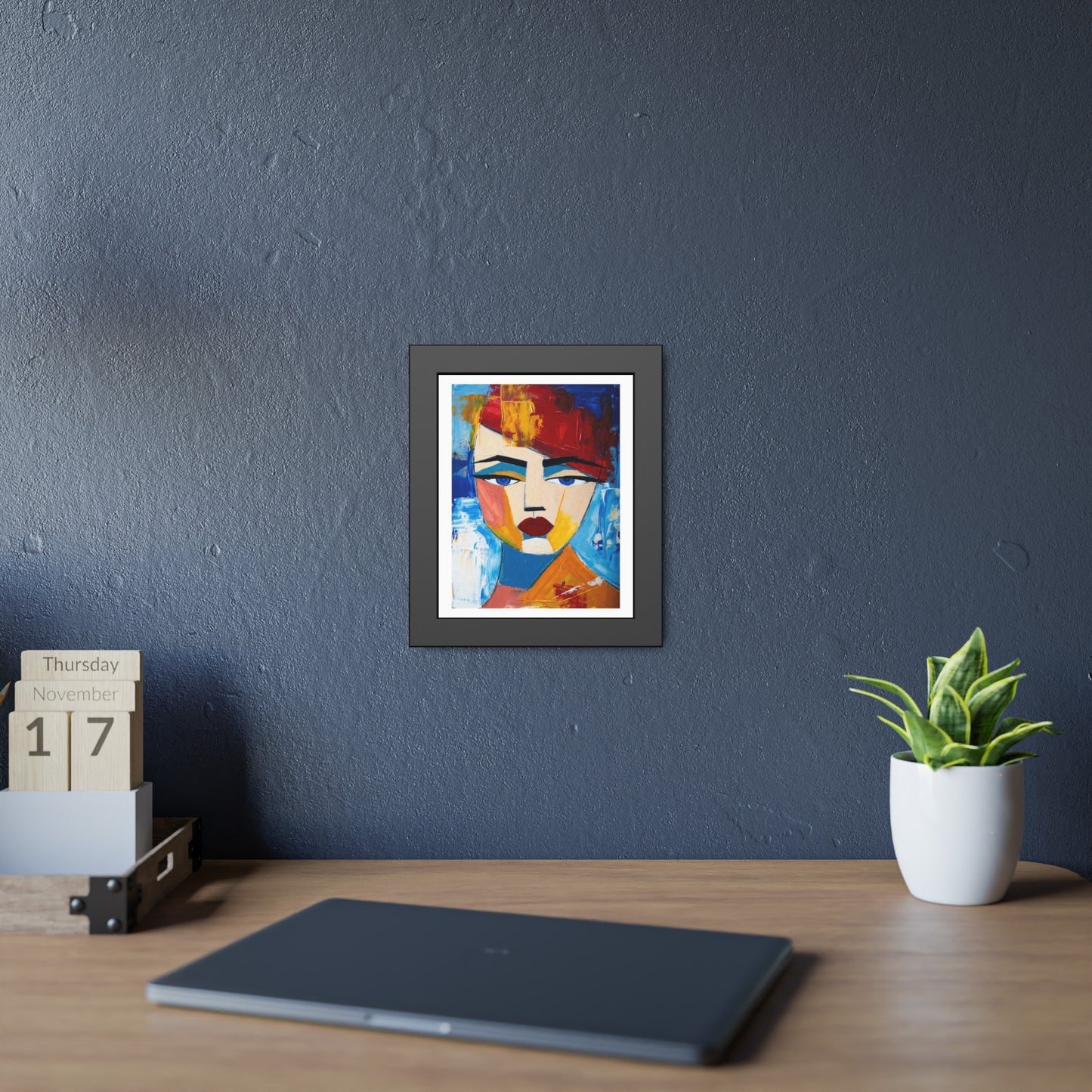 Abstract Colorful Face Framed Poster — Modern Pop Art Wall Print